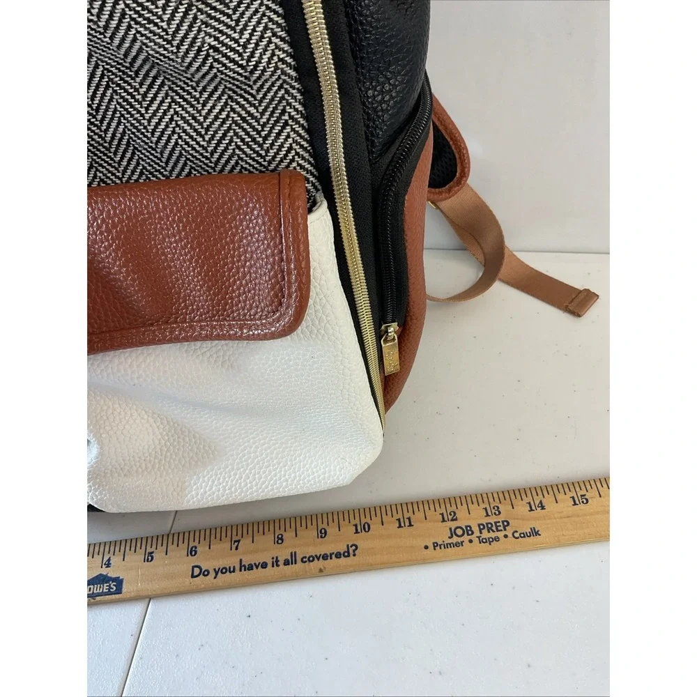 Itzy‎ Ritzy  Coffee&Cream Chevron Boss Backpack Diaper Bag Large Capacity Pad